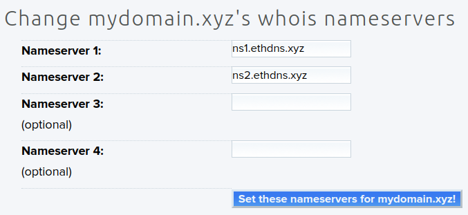 Setting nameservers with your DNS provider